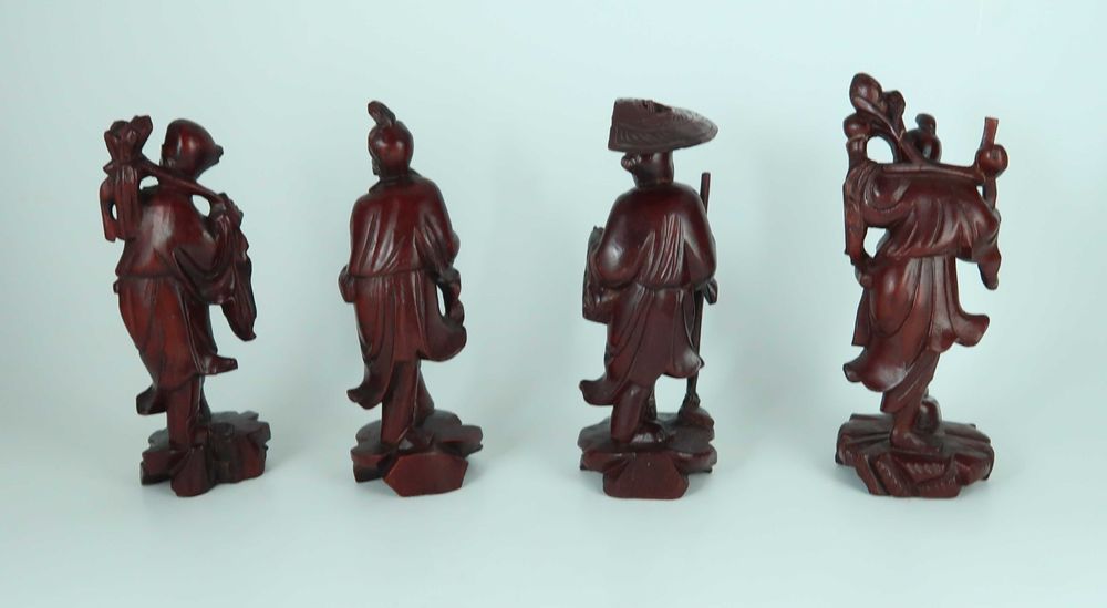 4 Esculturas da China em madeira Exótica