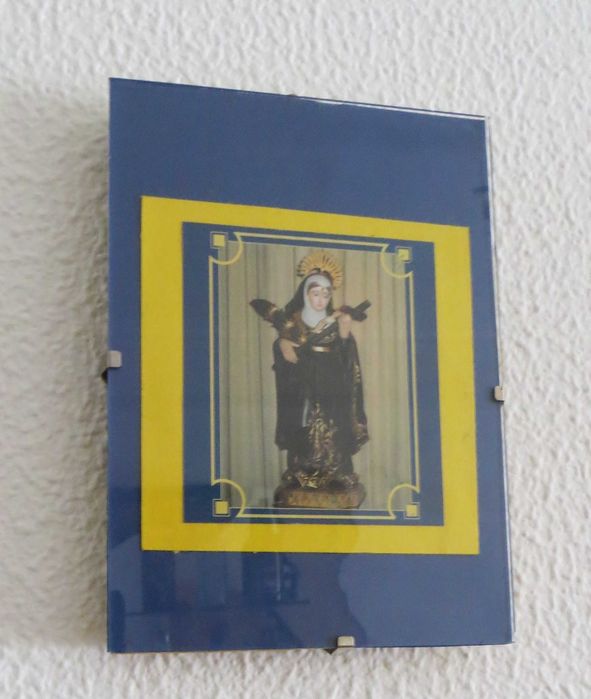 Quadro Santa Rita, com vidro - Medida 13X18 cm - Imagem antiga