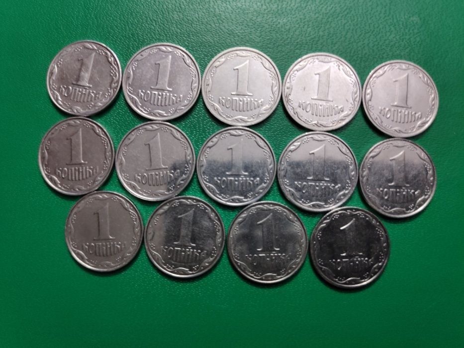 Монеты Украины , погодовка 1 , 2 и 5 копеек , 1992 - 2015г.