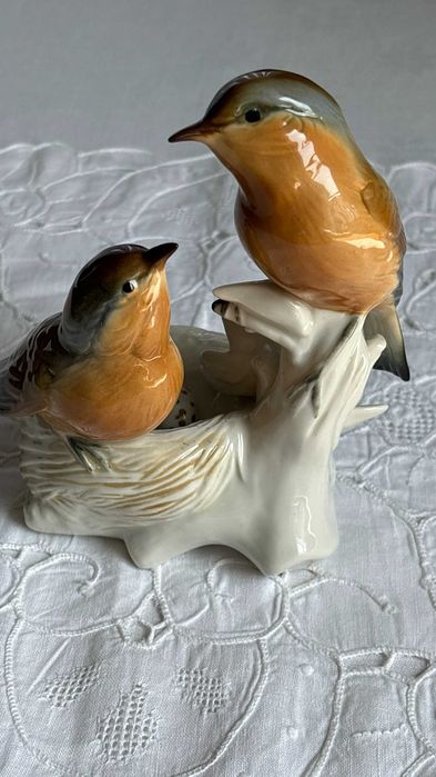 Karl Ens rzadka figurka ptaki gniazdo porcelana 7499