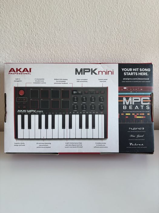 Akai Professional MPK Mini MK3  Teclado Controlador MIDI usb 25 Teclas  Novo
