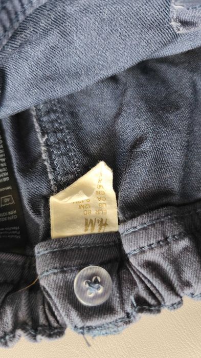 Spodnie jeansy czarne rurki h&m 80 regulowane