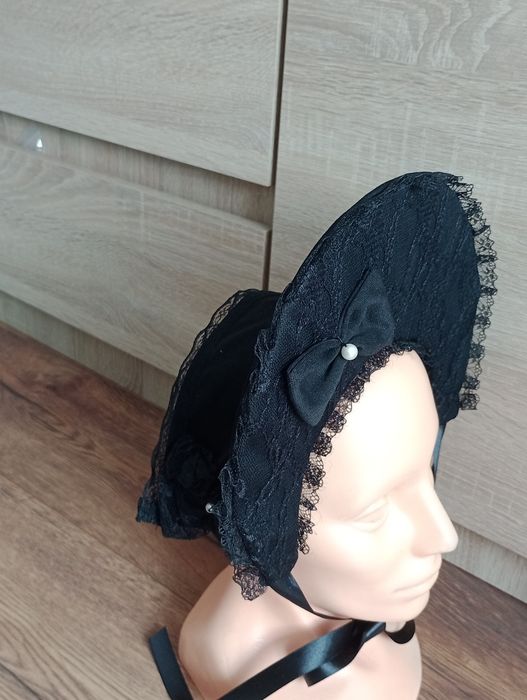 Nowy bonnet otwarty wiktoriański lolita dark alternative