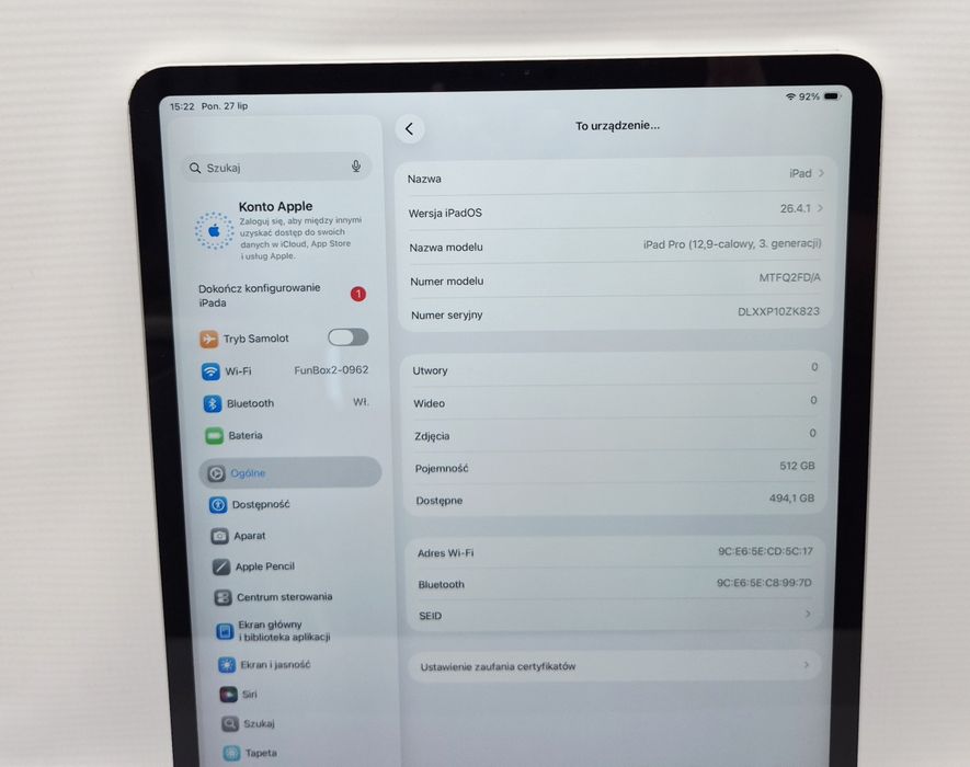 Apple ipad pro 12.9 (3 generacji) 512 gb, Komis Jasło Czackiego