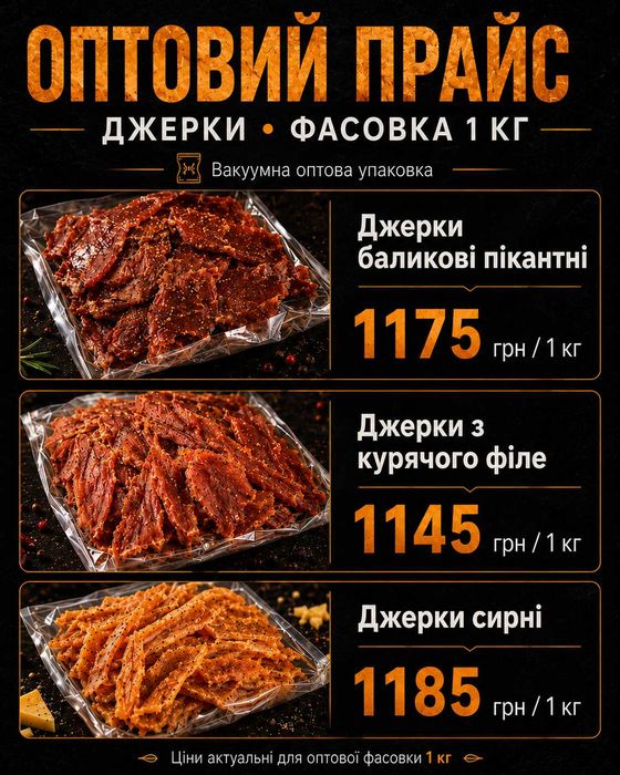 Преміальні м’ясні джерки. М'ясні чіпси
