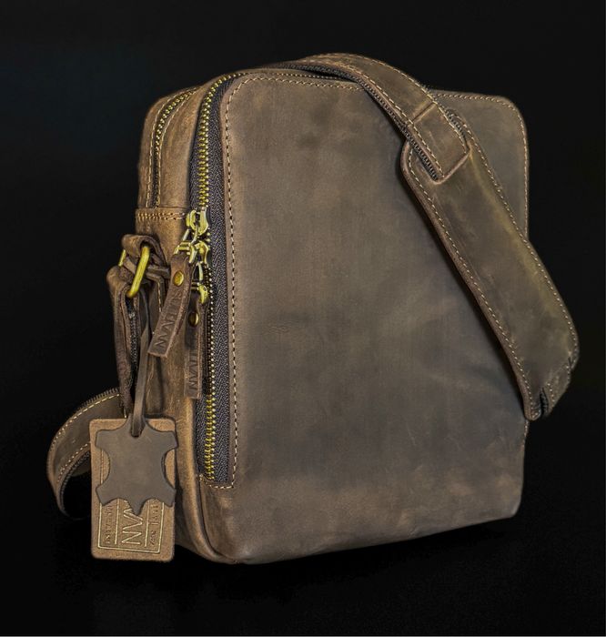 Сумка чоловіча шкіряна на плече SULLIVAN smvp163-2(32) коричнева