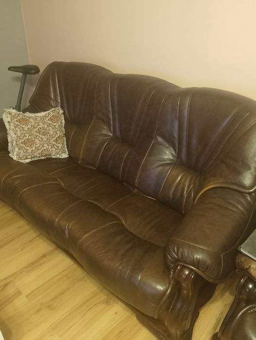 Zestaw wypoczynkowy skórzany