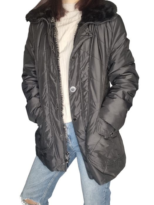 Ciepłą Czarna stylowa ocieplana kurtka Gerry Weber rozmiar S/M 36/38