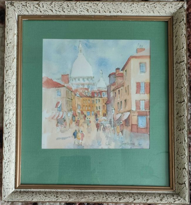 obraz Safronow akwarela Sacre Coeur w Paryżu