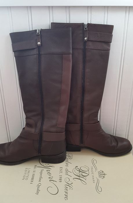 Botas rasas pele castanho cano alto, Pedro del Hierro