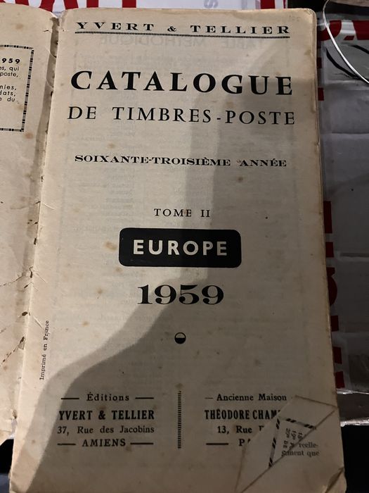 Catálogo de selos 1959