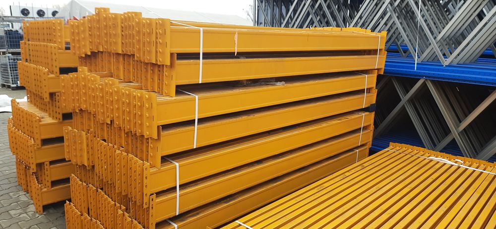 UŻYWANE regały magazynowe ODBOJE półki kraty RAMY TRAWERSY Stow, Mago