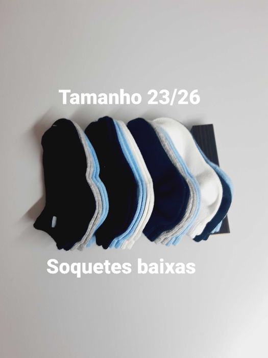 12 pares de soquetes 23/26 em algodão do bom.