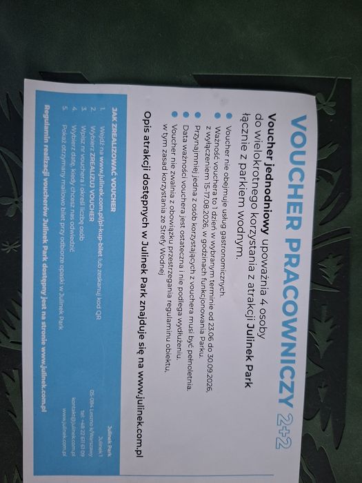 Bilet/voucher Julinek Park 2+2