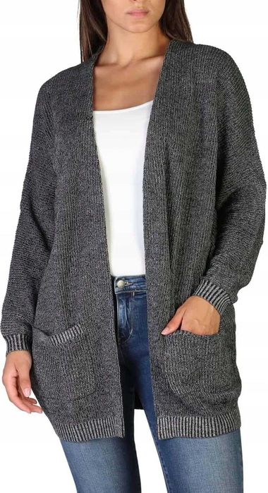 H59 wełna sweter damski Calvin Klein kardigan szary rozpinany  L 40
