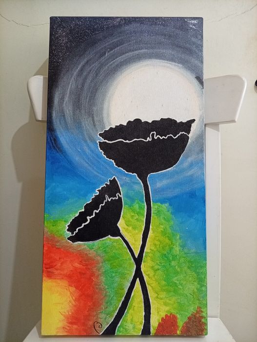 Tela pintada á mão 30 x 60