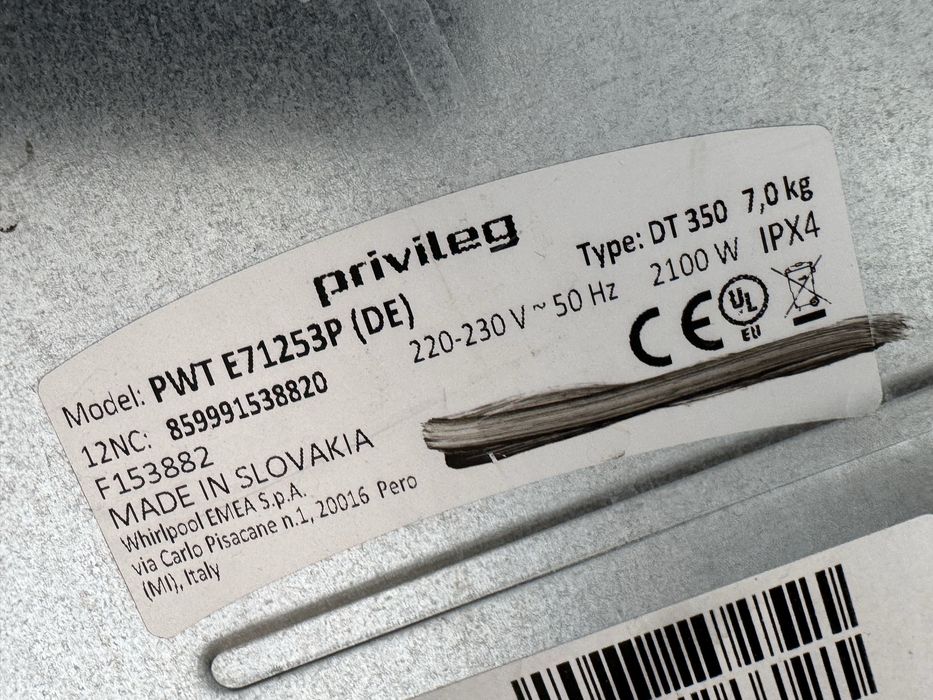 Pralka Privileg model Pwt e71253p A+++ 7 KG 1200 Obr