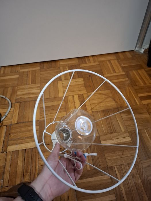 Klosz na żarówkę lampę biały industrialny loft