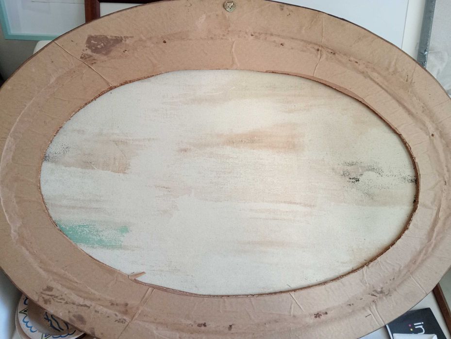 M Fernanda Reis Pintura Quadro Oval  Oleo Assinado