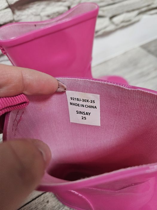 Kalosze dziewczęce różowe Sinsay rozmiar 25