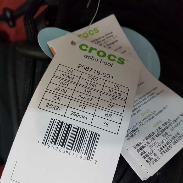 crocs echo boot BLACK/BLACK 40 kalosze termiczne buty zimowe śniegowce