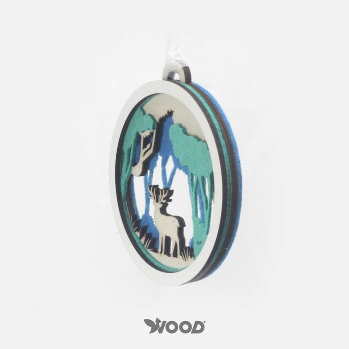 Enfeites/Bolas de Natal em Madeira - efeito 3D