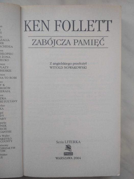 Ken Follett - Zabójcza pamięć +PREZENT!!!