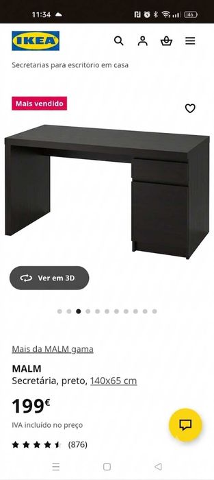 Secretaria Malm preta