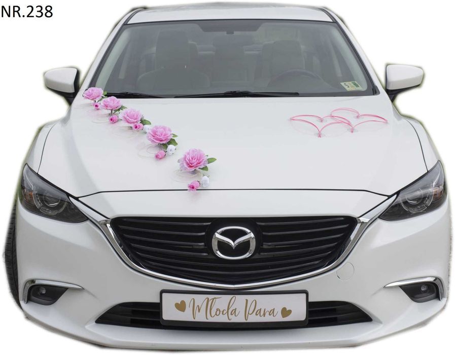 Ozdoby na auto samochód do ślubu.Dekoracja na samochód. 238