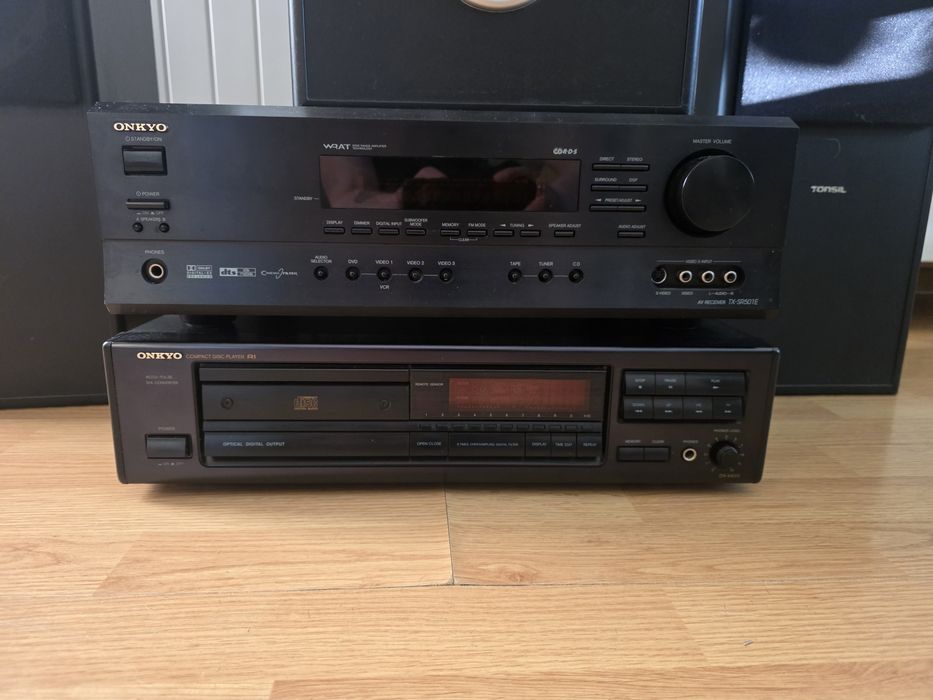 zestaw audio 2.1 głośniki subwoofer amplituner CD ONKYO TX-SR501E