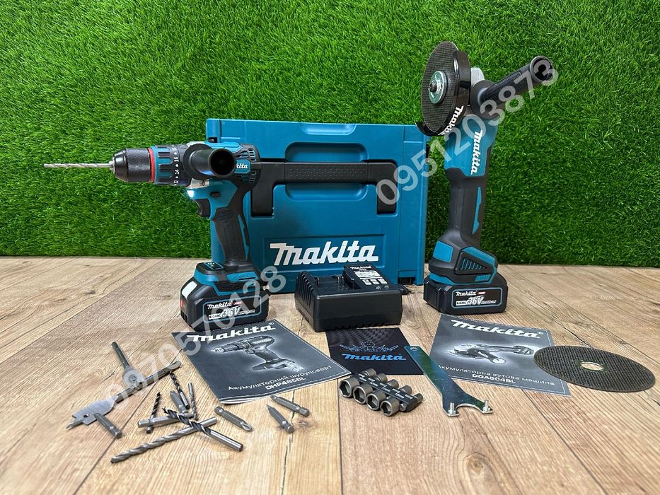 Набор 2/1 Makita Болгарка DGA504BL + Шуруповерт DHP485BL New 36V 8Ah