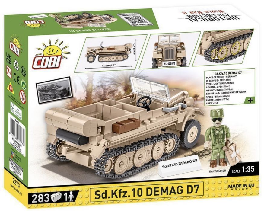 Klocki COBI 2273 CIĄGNIK Artyleryjski SD. KFZ 10 DEMAG D7