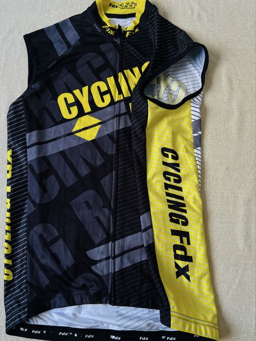 Camisola de Ciclismo FDX Sem Mangas Preta e Amarela