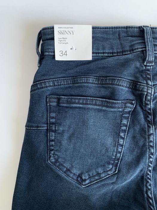 Nowe jeansy Mango spodnie skinny push-up pushup granatowe niebieskie