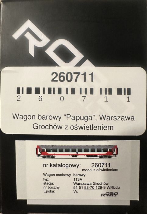 Oswietlony wagon restauracyjny PKP Robo pasuje do Piko Roco