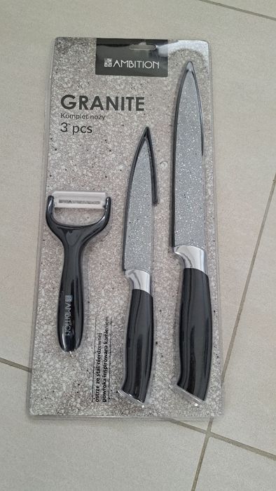 Ambition granite 3 części noże obieraczka nowe