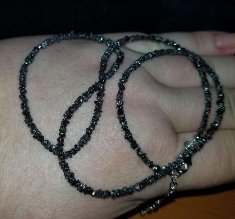 Колье , леска черный бриллиант Длина 48 см