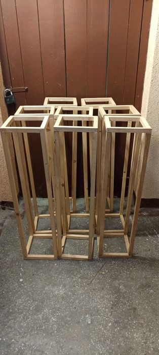 8x stojak drewniany Boho vintage