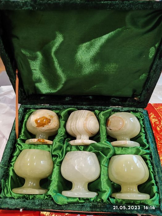 Набор рюмок фужеры натуральный камень На подарок