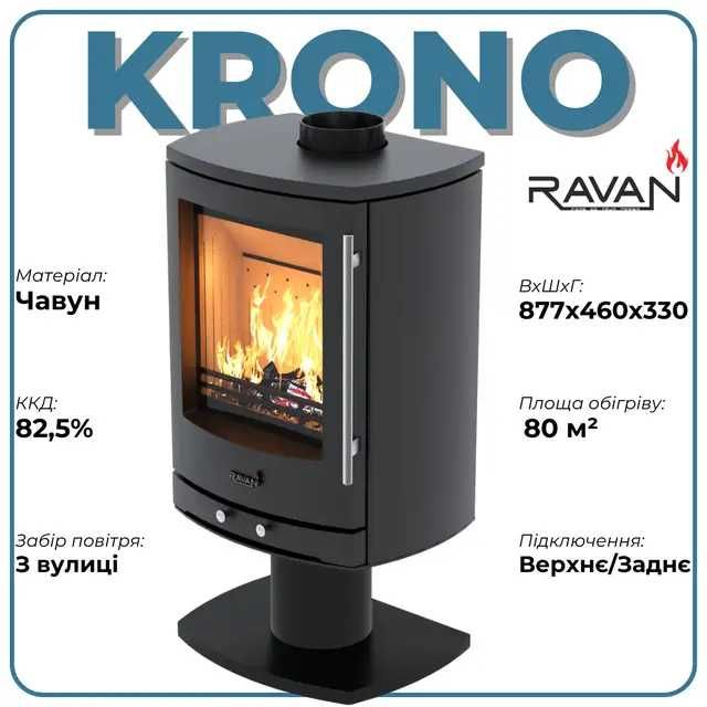 Печь-камин Ravan Krono 8 кВ