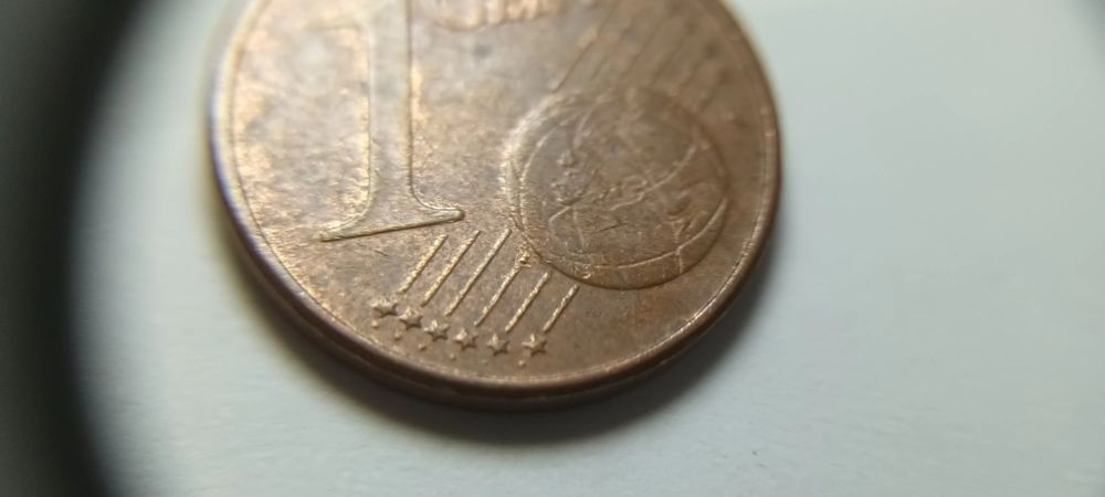 Moeda 1 cêntimo Alemanha 2009 F com erro cunhagem