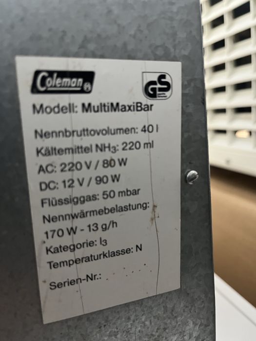 Chłodziarka Coleman 12V, 220V, GAZ do kempingu |12msc |BD stan |Dowóz
