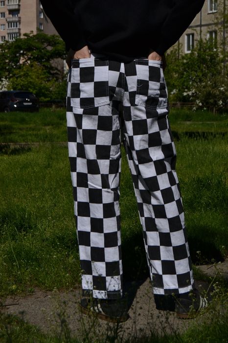 Джинси wide в клітинку від Bershka y2k