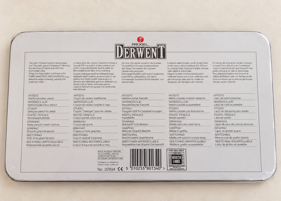 Набор карандашей пастель Rexel Derwent 36 цв.