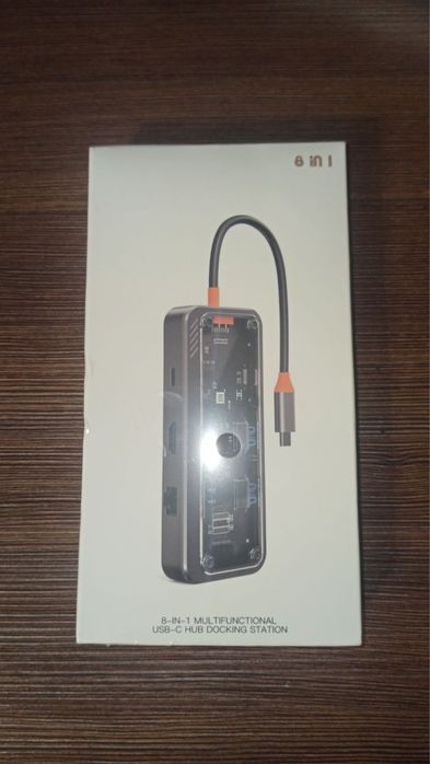 Хаб перехідник Basix SW8V ( Asometech ) USB C 3.0 Hub 100W Док станція