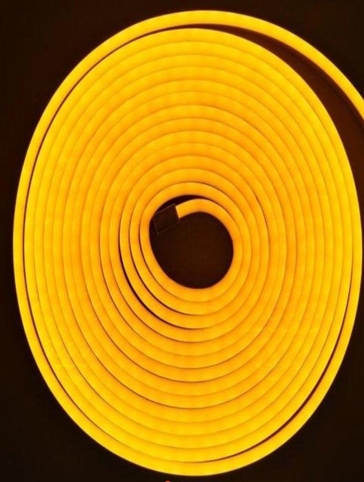 Гибкая неоновая лента LED NEON Желтая 5M, силиконовая неоновая лента н