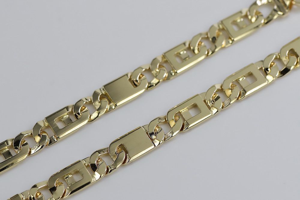 Złoty łańcuszek Kartier 14k 585 Tygrysie oko pełny cc098y K