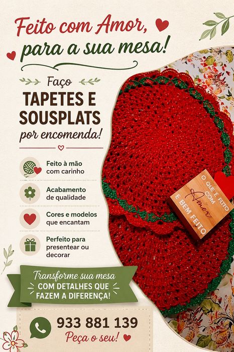 Crochê sob encomenda, não tenho peças a pronta entrega.