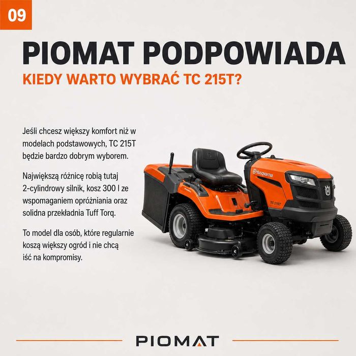 Husqvarna TC 215T 2 cylindry kosz 300 l 2 lata gwarancji