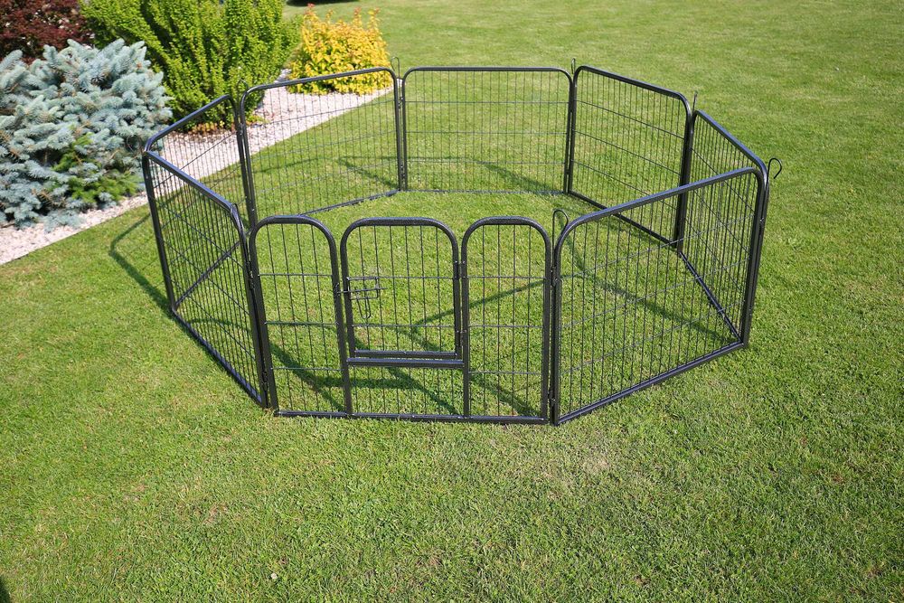 Kojec metalowy klatka zagroda modułowa dla psa zwierząt 8 paneli80x100